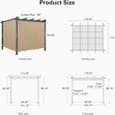 PURPLE LEAF Outdoor Retractable Pergola with Sun Shade Canopy Patio Aluminum Pergola With Curtains