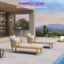 PURPLE LEAF Outdoor Lounge Chair, Patio Chaise Lounge with Cushioned Seat & Supportive Armrests, Ergonomic Aluminum Pool Lounge Chairs for Backyard Deck Poolside, Teak