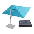 PURPLE LEAF Rectangular Large Outdoor Cantilever Umbrella With Base for Garden, Pool