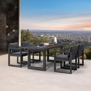 PURPLE LEAF Caesar Outdoor Dining Set Aluminum Luxury Patio Furniture Table and Chairs Set with Olifen Removable Thick Cushion and Pillow Patio Dining Sets for Garden Deck