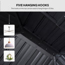 PURPLE LEAF sunroom gazebo interior with five hanging hooks for ceiling fan, pendant light, or plants.