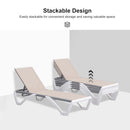 PURPLE LEAF Patio Chaise Lounge Chair Outdoor Plastic Textilene Sun Bathing Recliner Tanning Pool Lounger with 6 Adjustable Position for Outside Beach in-Pool Lawn Poolside