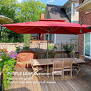 PURPLE LEAF Large Square Patio Cantilever Umbrella for Garden Pool Porch