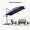 PURPLE LEAF Patio Cantilever Umbrella with Aluminum Offset Hanging for Pool Garden Deck