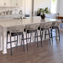 PURPLE LEAF Bar Stool Set of 2 Rattan Bar Stools Counter Stools with Back Metal Bar Height Stool Outdoor Bar Chair for Garden Kitchen