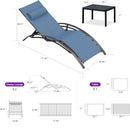 PURPLE LEAF Patio Chaise Lounge Set Outdoor Beach Pool Sunbathing Lawn Lounger Recliner Chair Outside Chairs with Side Table Included