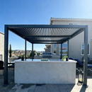 PURPLE LEAF Caesar Outdoor Louvered Pergola Patio Sun Shade Shelter with Adjustable Hardtop Patio Pergola Grey