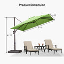 PURPLE LEAF Patio Cantilever Umbrella with Aluminum Offset Hanging for Pool Garden Deck