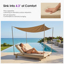 PURPLE LEAF Outdoor Daybed for Patio,  Poolside Chaise Lounge Bed with Cushion, Olefin Blend Fabric, Aluminum Frame Sunbed with Side Table for Deck and Backyard