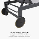 PURPLE LEAF Outdoor Chaise Lounge with Wheels Patio Lounge Chair Recliner