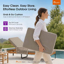PURPLE LEAF Outdoor Chaise Lounge Patio Lounge Chair Recliner with Side Table and Cushion for Poolside Balcony Backyard