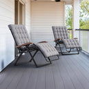 PURPLE LEAF Outdoor Reclining Chair Patio Zero Gravity Chaise Lounge Folding Chair with Removable Cushion Adjustable Headrest for Lawn Camping Beach Pool