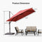 PURPLE LEAF Patio Cantilever Umbrella with Aluminum Offset Hanging for Pool Garden Deck