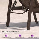 PURPLE LEAF Outdoor Chaise Lounge Chair Patio Pool Lounger Aluminum Chairs with Side Table and Wheels Adjustable Tanning Recliner with Armrests for Outside Backyard Deck Beach