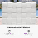 PURPLE LEAF Outdoor Counter Height Stools Set of 2, PU Leather Patio Bar Set with Aluminum Frame, Bar Chairs for Poolside, Garden, Kitchen Island