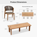 PURPLE LEAF 7 / 9 / 11 pcs Outdoor Dining Set Patio Dining Furniture for Lawn Backyard Deck Brown
