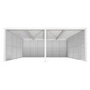 PURPLE LEAF Athena Louvered Pergola white Outdoor Aluminum Pergola with Shutter Wall Adjustable Gazebo Rainproof for Patio Deck Garden