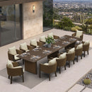 PURPLE LEAF Sanori Outdoor Dining Set Luxury Aluminum Patio Table and Dining Chairs Set with  Olefin Fabric Cushions and Pillows for Deck Garden