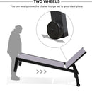 PURPLE LEAF Patio Chaise Lounge Textilene Pool with Wheels Sunbathing Chair for Outdoor, Beach, Yard, Side Table Included
