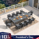PURPLE LEAF 11/9/7 Pieces Outdoor Dining Set PE Rattan Outdoor Patio Furniture Set Grey
