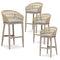 PURPLR LEAF Bar Stools Chair Set of 2, Rattan and Aluminum Frame with Comfortable Cushion