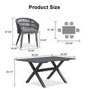 PURPLE LEAF Outdoor Dining Set Rattan Dining Chairs and Table for Garden Patio