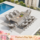 PURPLE LEAF Patio Dining Sets Aluminum Frame and Handwoven Wicker Chairs Set for Garden Deck, Cushions and Pillows included