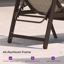 PURPLE LEAF Oversized Chaise Lounge Chair Outdoor Extra Wide Pool Lounge Chairs 5 Adjustable Position with Armrests and Side Table, Aluminum Patio Lounge Chair for Outside, Backyard, Pool