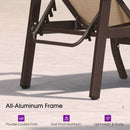 PURPLE LEAF Outdoor Chaise Lounge Chair Patio Pool Lounger Aluminum Chairs with Side Table and Wheels Adjustable Tanning Recliner with Armrests for Outside Backyard Deck Beach