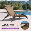 PURPLE LEAF Outdoor Chaise Lounge Chair  Patio Pool Lounger Bronze Aluminum Chairs with Side Table Adjustable Tanning Recliner for Outside Backyard Yard Deck Balcony Beach