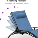 PURPLE LEAF Patio Chaise Lounge Set Outdoor Beach Pool Sunbathing Lawn Lounger Recliner Chair Outside Chairs with Side Table Included