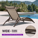 PURPLE LEAF Outdoor Chaise Lounge Chair  Patio Pool Lounger Bronze Aluminum Chairs with Side Table Adjustable Tanning Recliner for Outside Backyard Yard Deck Balcony Beach