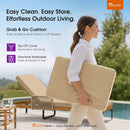 PURPLE LEAF Outdoor Chaise Lounge Patio Lounge Chair Recliner with Side Table and Cushion for Poolside Balcony Backyard