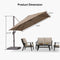PURPLE LEAF Patio Cantilever Umbrella with Aluminum Offset Hanging for Pool Garden Deck