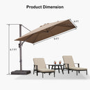 PURPLE LEAF Patio Cantilever Umbrella with Aluminum Offset Hanging for Pool Garden Deck