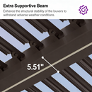 PURPLE LEAF Caesar Solar Louvered Pergola with LED Strip Lights and Control Panel Aluminum Outdoor Pergola with Adjustable Roof for Patio Deck Garden Yard Bronze