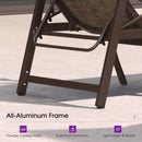 PURPLE LEAF Oversized Chaise Lounge Chair Outdoor Extra Wide Pool Lounge Chairs 5 Adjustable Position with Armrests and Side Table, Aluminum Patio Lounge Chair for Outside, Backyard, Pool