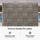 PURPLE LEAF Outdoor Counter Height Stools Set of 2, PU Leather Patio Bar Set with Aluminum Frame, Bar Chairs for Poolside, Garden, Kitchen Island