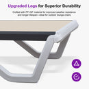 Clearance-PURPLE LEAF Patio Chaise Lounge Plastic Pool Outdoor Lounge Chair with Aluminum Frame Stackable Patio Tanning Chairs for Poolside Sunbathing Beach Deck Yard