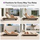 PURPLE LEAF Outdoor Standard Daybed for Patio,  Poolside Chaise Lounge Bed with Cushion, Olefin Blend Fabric, Aluminum Frame Sunbed for Deck and Backyard