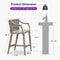PURPLE LEAF Outdoor Bar Stool Set of 2 Aluminum Frame Bar Chair with Cushion and Back Kitchen Island Bar Stools