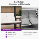 PURPLE LEAF 3-Seat Outdoor Metal Pergola Swing Bed Hanging Cloud Black rope Swing Chair with Stand Cushions & Pillows for Outdoor