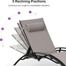 PURPLE LEAF Patio Chaise Lounge Set Outdoor Beach Pool Sunbathing Lawn Lounger Recliner Chair Outside Chairs with Side Table Included