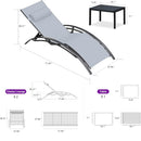 PURPLE LEAF Patio Chaise Lounge Set Outdoor Beach Pool Sunbathing Lawn Lounger Recliner Chair Outside Chairs with Side Table Included