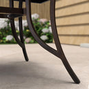PURPLE LEAF Cast Aluminum Patio Dining Armchairs and Round Table | Rhombus and Square Lattice Designs
