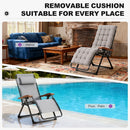 PURPLE LEAF Outdoor Reclining Chair Patio Zero Gravity Chaise Lounge Folding Chair with Removable Cushion Adjustable Headrest for Lawn Camping Beach Pool