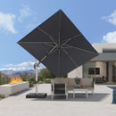 PURPLE LEAF Deluxe Left-Right Tilting Patio Umbrella Outdoor Swivel Cantilever Umbrellas