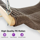 PURPLE LEAF Double Cloud Hanging Chair - Outdoor Patio Rattan Swing Chair with Cushion and Backrest.