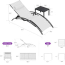 PURPLE LEAF Patio Chaise Lounge Set Outdoor Beach Pool Sunbathing Lawn Lounger Recliner Chair Outside Chairs with Side Table Included