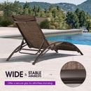 PURPLE LEAF Outdoor Chaise Lounge Chair  Patio Pool Lounger Bronze Aluminum Chairs with Side Table Adjustable Tanning Recliner for Outside Backyard Yard Deck Balcony Beach